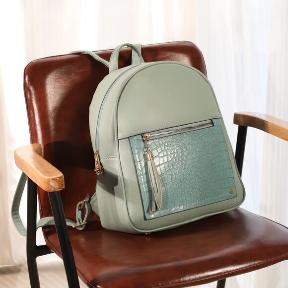 5658 Medium Backpack Purse Anti Theft Backpack with Secured Zipper & Tassel